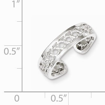 Alternate view of the Twisted Rope Toe Ring in Sterling Silver by The Black Bow Jewelry Co.