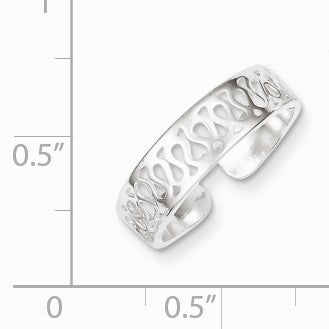 Alternate view of the Sterling Silver Swirl Toe Ring by The Black Bow Jewelry Co.
