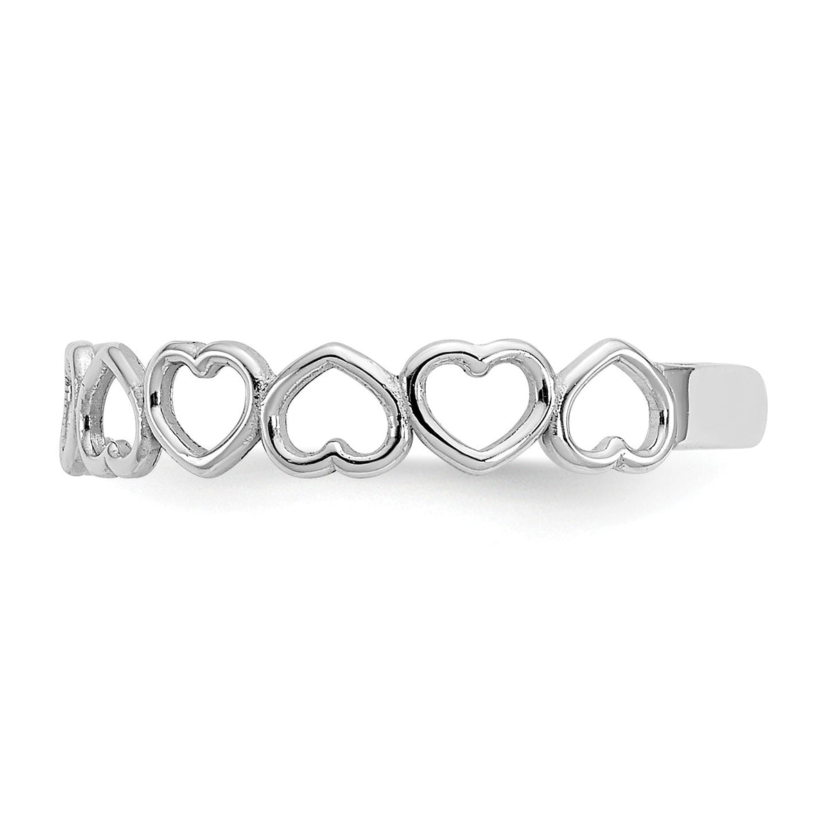 Alternate view of the Open Hearts Toe Ring in 14 Karat White Gold by The Black Bow Jewelry Co.