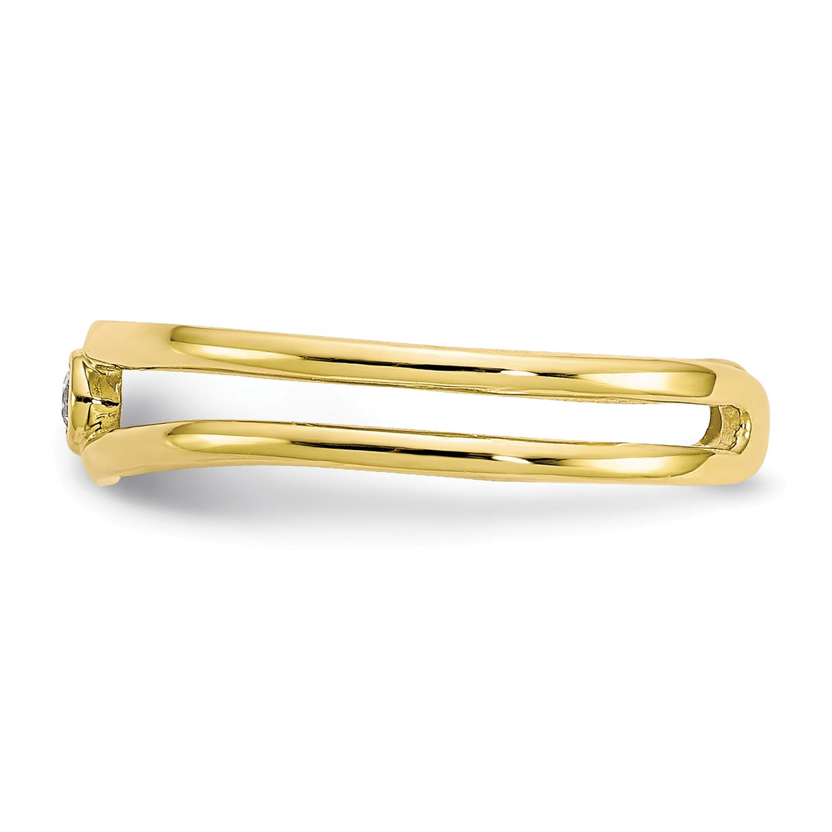 Alternate view of the Split Shank Cubic Zirconia Toe Ring in 10K Yellow Gold by The Black Bow Jewelry Co.