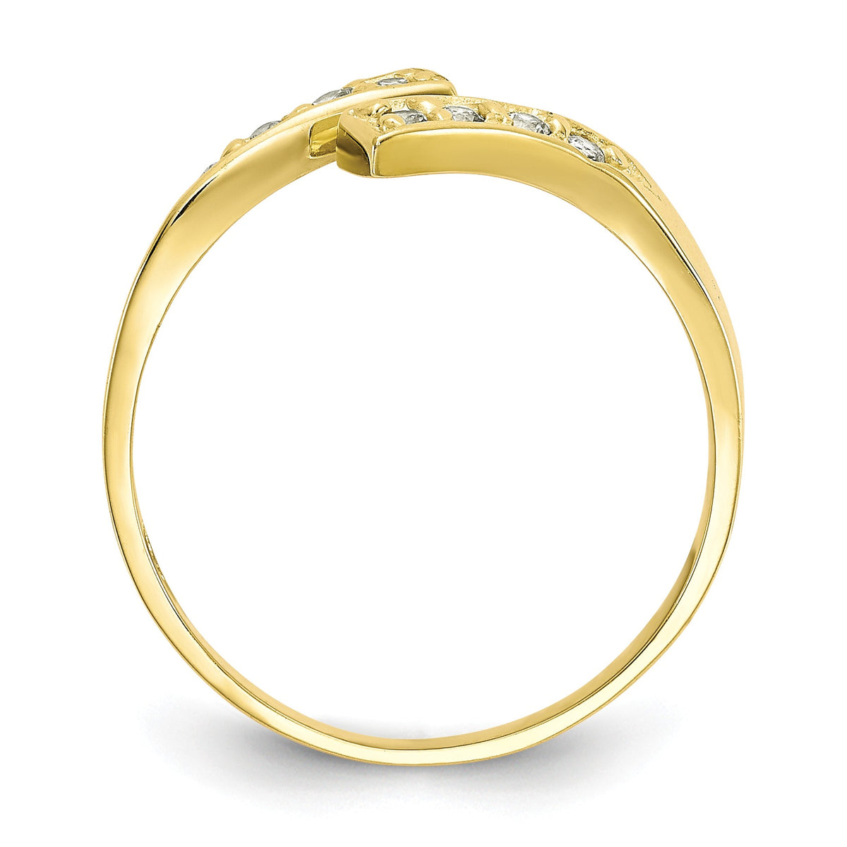 Alternate view of the Cubic Zirconia Bypass Toe Ring in 10 Karat Yellow Gold by The Black Bow Jewelry Co.