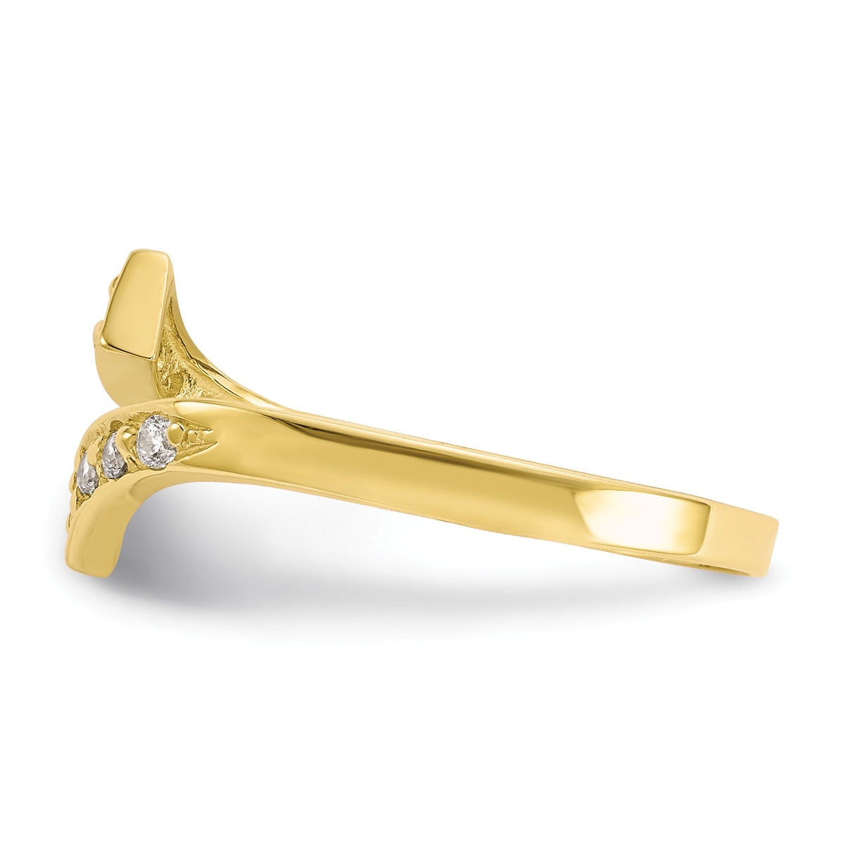 Alternate view of the Cubic Zirconia Bypass Toe Ring in 10 Karat Yellow Gold by The Black Bow Jewelry Co.