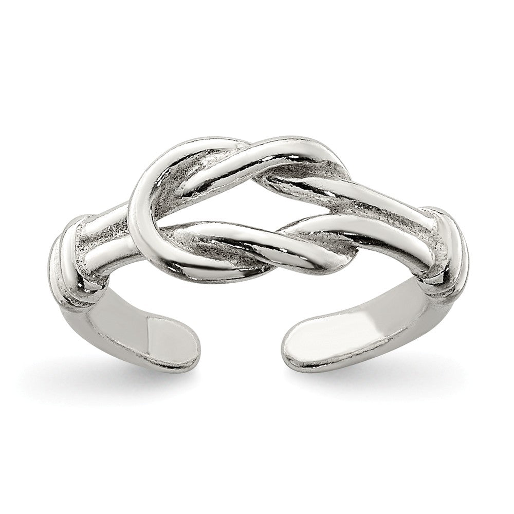 Love Knot Toe Ring in Sterling Silver, Item T8126 by The Black Bow Jewelry Co.