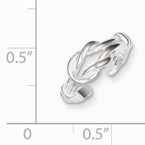 Alternate view of the Love Knot Toe Ring in Sterling Silver by The Black Bow Jewelry Co.