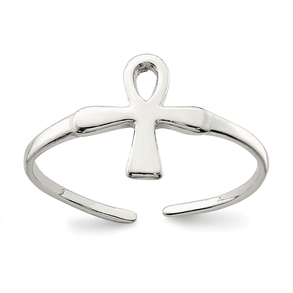 Ankh Cross Toe Ring in Sterling Silver, Item T8127 by The Black Bow Jewelry Co.