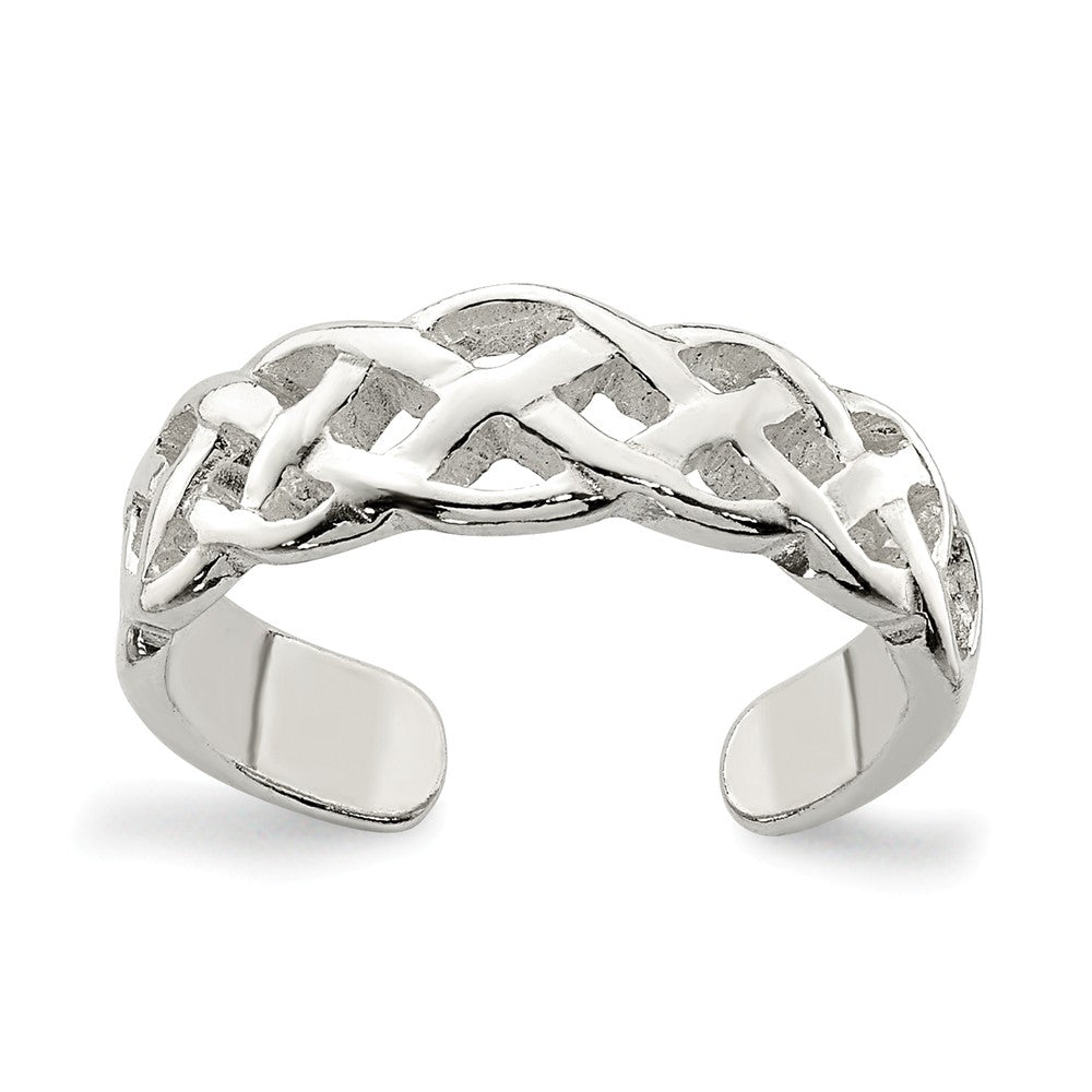 Celtic Weave Toe Ring in Sterling Silver, Item T8129 by The Black Bow Jewelry Co.