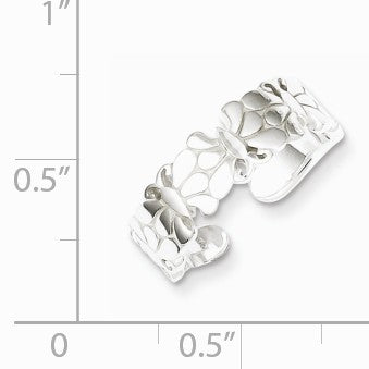 Alternate view of the Polished Butterflies Toe Ring in Sterling Silver by The Black Bow Jewelry Co.