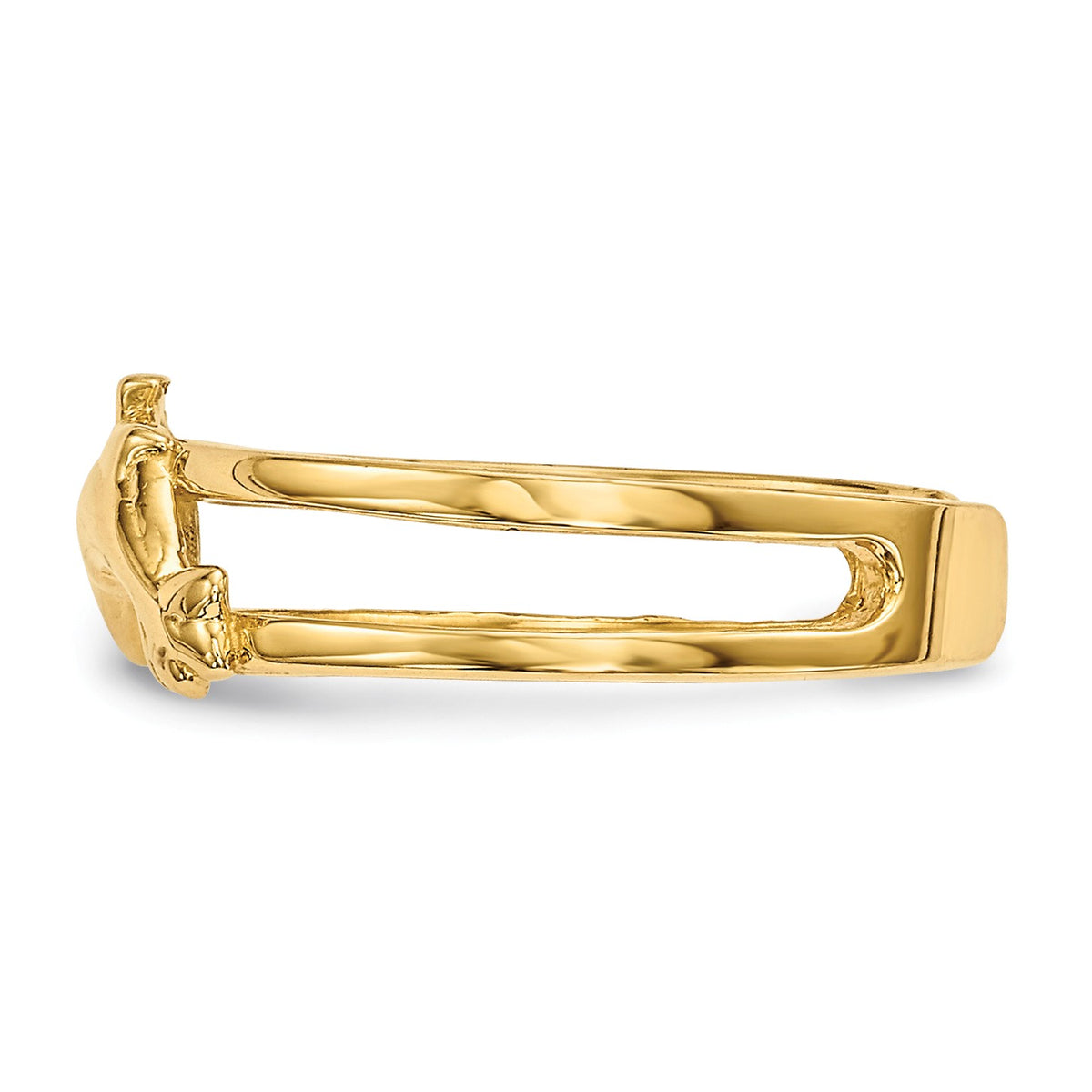 Alternate view of the 14k Yellow Gold 5.5mm Polished Double Dolphin Toe Ring by The Black Bow Jewelry Co.