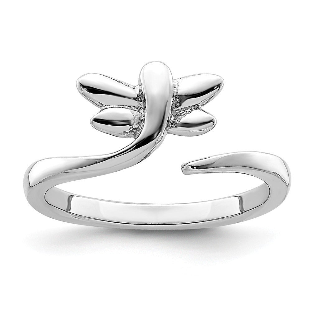 Rhodium Plated Sterling Silver Dragonfly Bypass Toe Ring, Item T8171 by The Black Bow Jewelry Co.