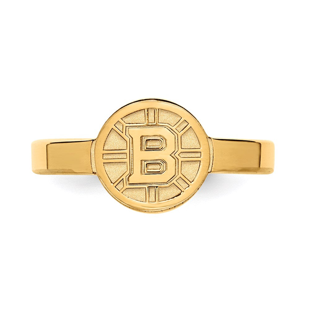 Alternate view of the Sterling Silver 14k Yellow Gold Plated NHL Boston Bruins Toe Ring by The Black Bow Jewelry Co.