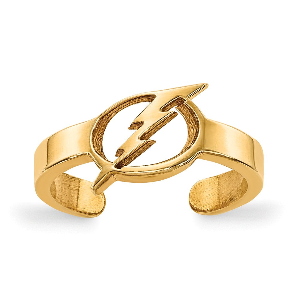 Sterling S. 14k Yellow Gold Plated NHL Tampa Bay Lightning Toe Ring, Item T8178 by The Black Bow Jewelry Co.