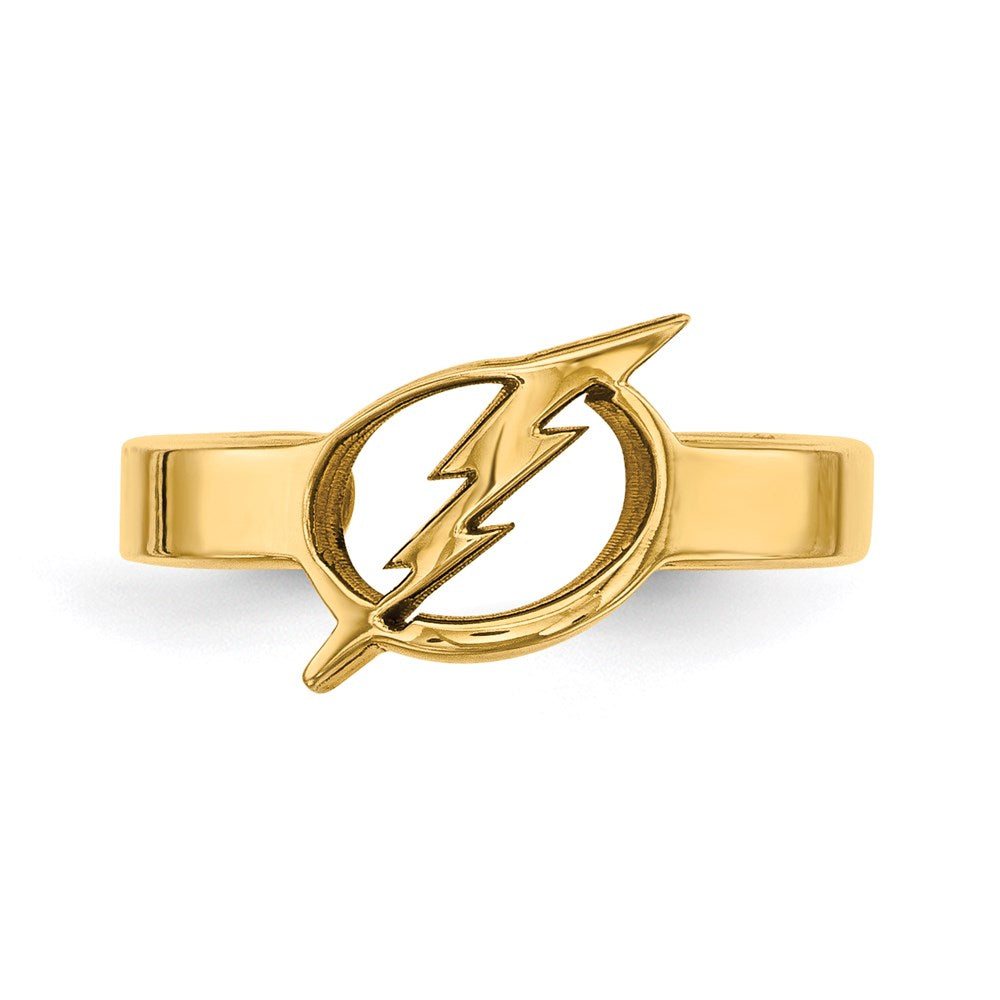 Alternate view of the Sterling S. 14k Yellow Gold Plated NHL Tampa Bay Lightning Toe Ring by The Black Bow Jewelry Co.