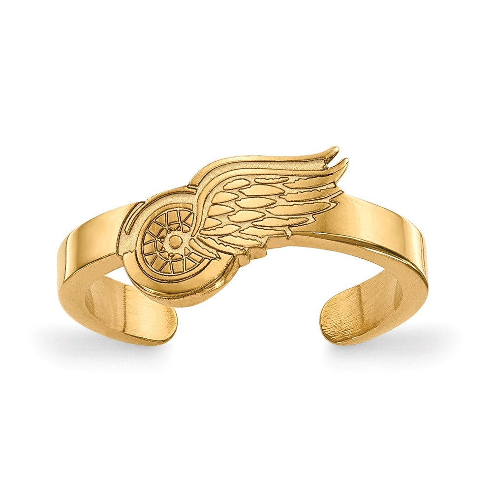 Sterling Silver 14k Yellow Gold Plated NHL Detroit Red Wings Toe Ring, Item T8180 by The Black Bow Jewelry Co.