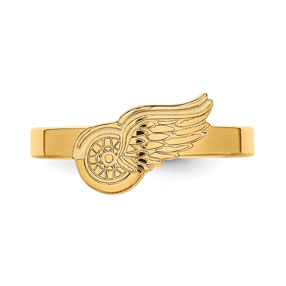 Alternate view of the Sterling Silver 14k Yellow Gold Plated NHL Detroit Red Wings Toe Ring by The Black Bow Jewelry Co.