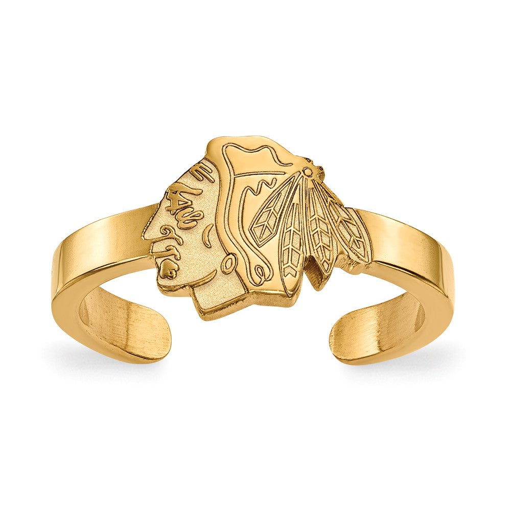 10k Yellow Gold NHL Chicago Blackhawks Toe Ring, Item T8187 by The Black Bow Jewelry Co.