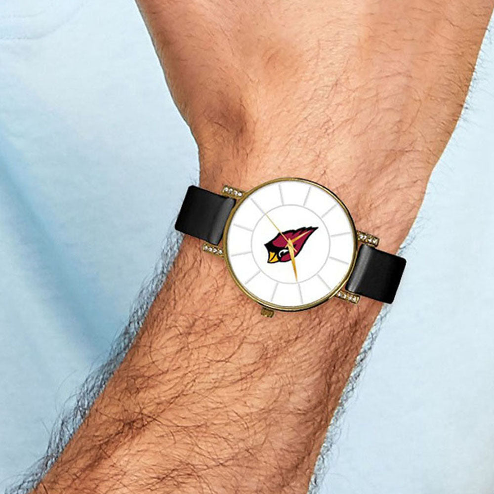 Alternate view of the NFL Ladies Arizona Cardinals Black Leather Lunar Watch by The Black Bow Jewelry Co.