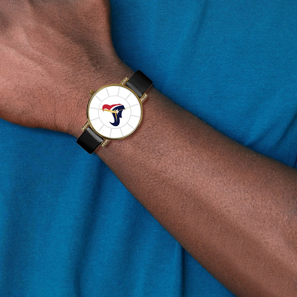 Alternate view of the NFL Ladies Houston Texans Black Leather Lunar Watch by The Black Bow Jewelry Co.