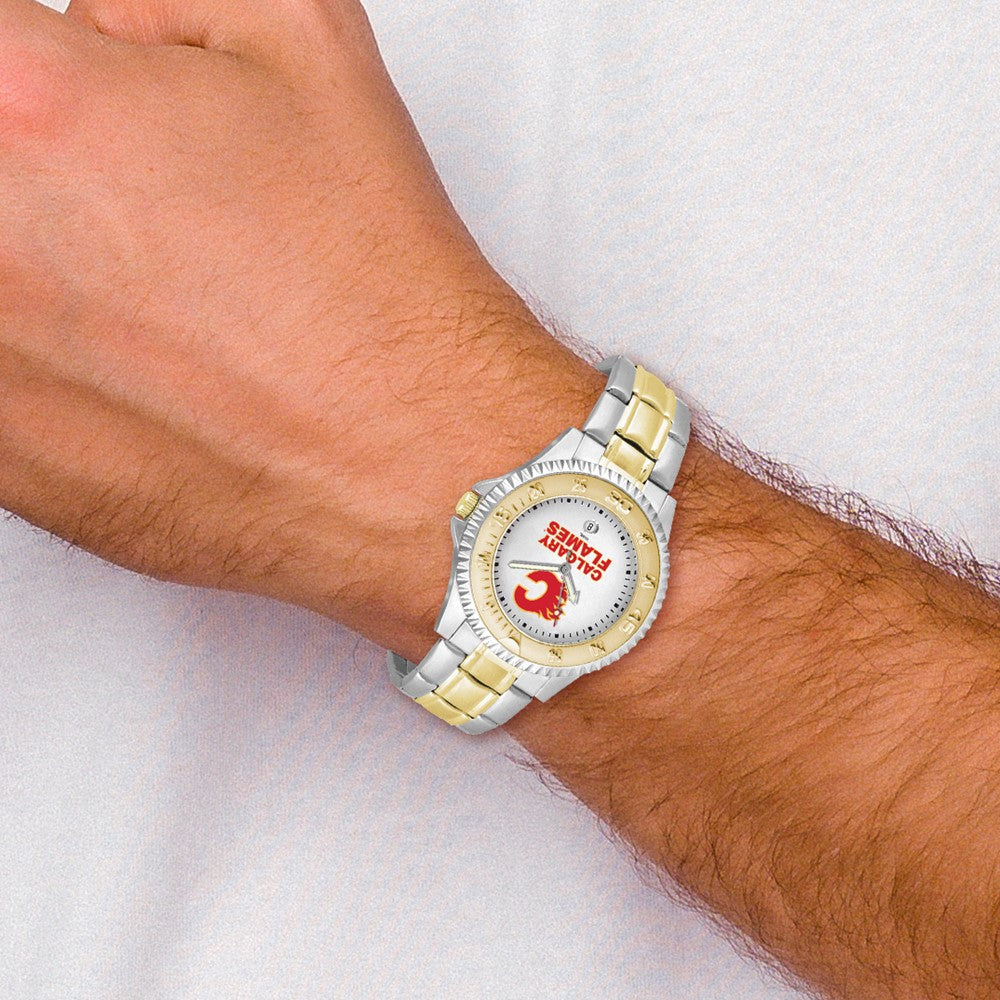 Alternate view of the NHL Mens Calgary Flames Competitor Watch by The Black Bow Jewelry Co.