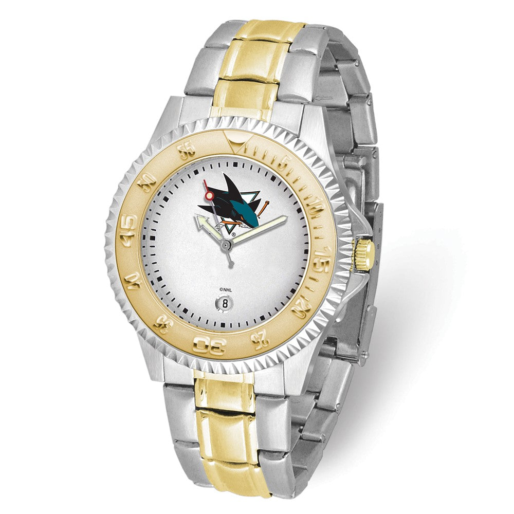 NHL Mens San Jose Sharks Competitor Watch, Item W10615 by The Black Bow Jewelry Co.