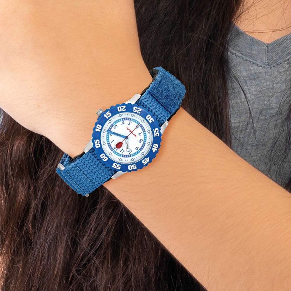 Alternate view of the Red Balloon Boys Blue Velcro Band Time Teacher Watch by The Black Bow Jewelry Co.