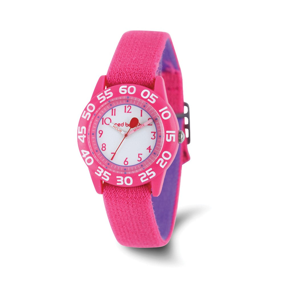 Red Balloon Girls Pink Strap Time Teacher Watch, Item W10725 by The Black Bow Jewelry Co.