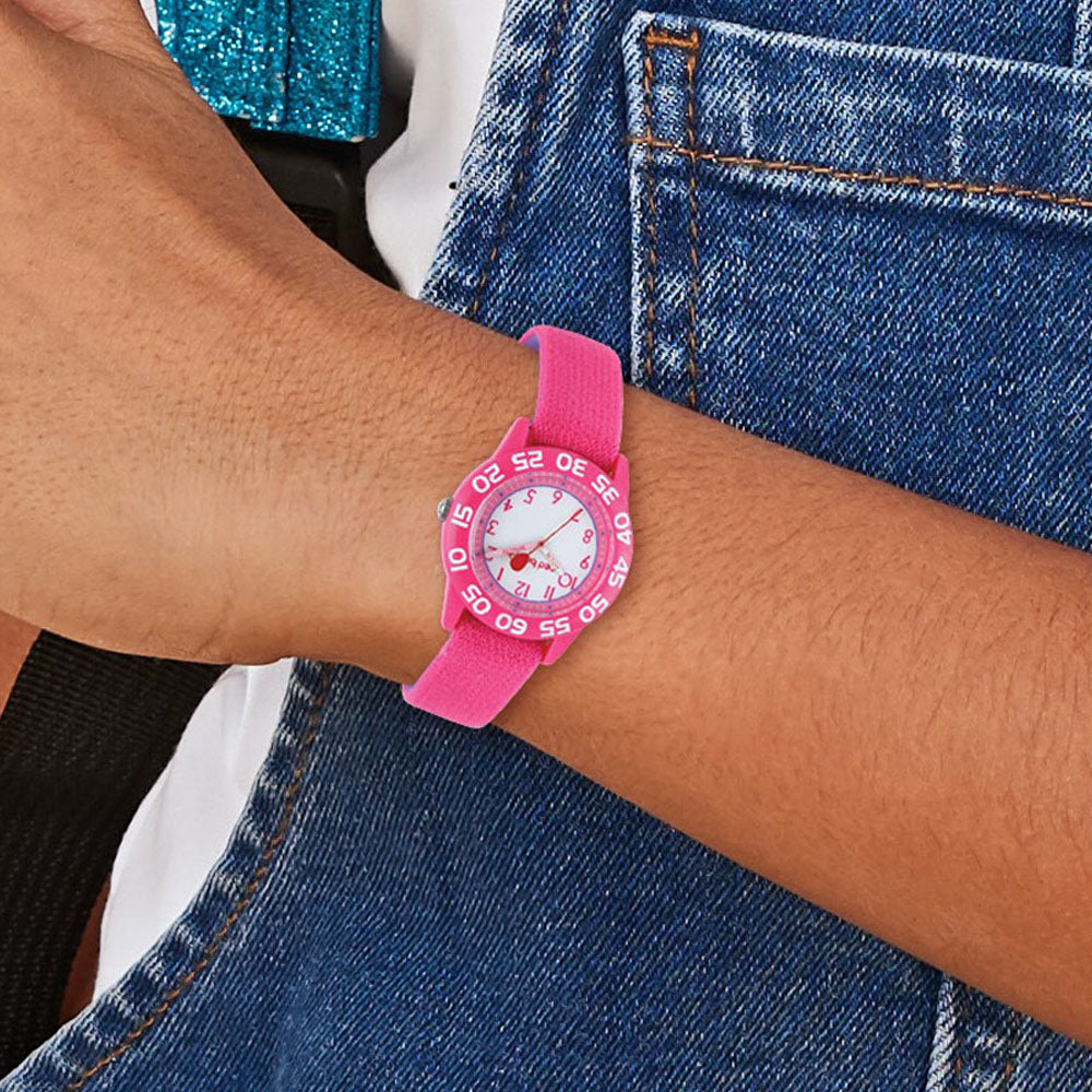 Alternate view of the Red Balloon Girls Pink Strap Time Teacher Watch by The Black Bow Jewelry Co.