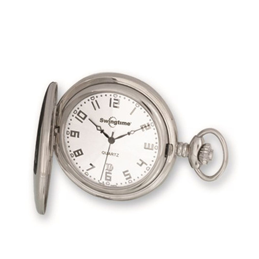 Alternate view of the Swingtime Stainless Steel Quartz Pocket Watch by The Black Bow Jewelry Co.