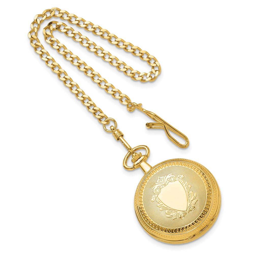 Alternate view of the Swingtime Gold-finish Mechanical Double Cover Pocket Watch by The Black Bow Jewelry Co.