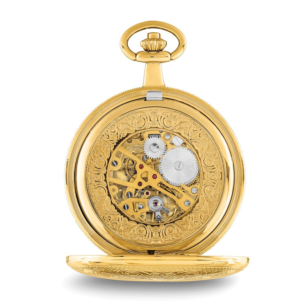 Alternate view of the Swingtime Gold-finish Mechanical Double Cover Pocket Watch by The Black Bow Jewelry Co.