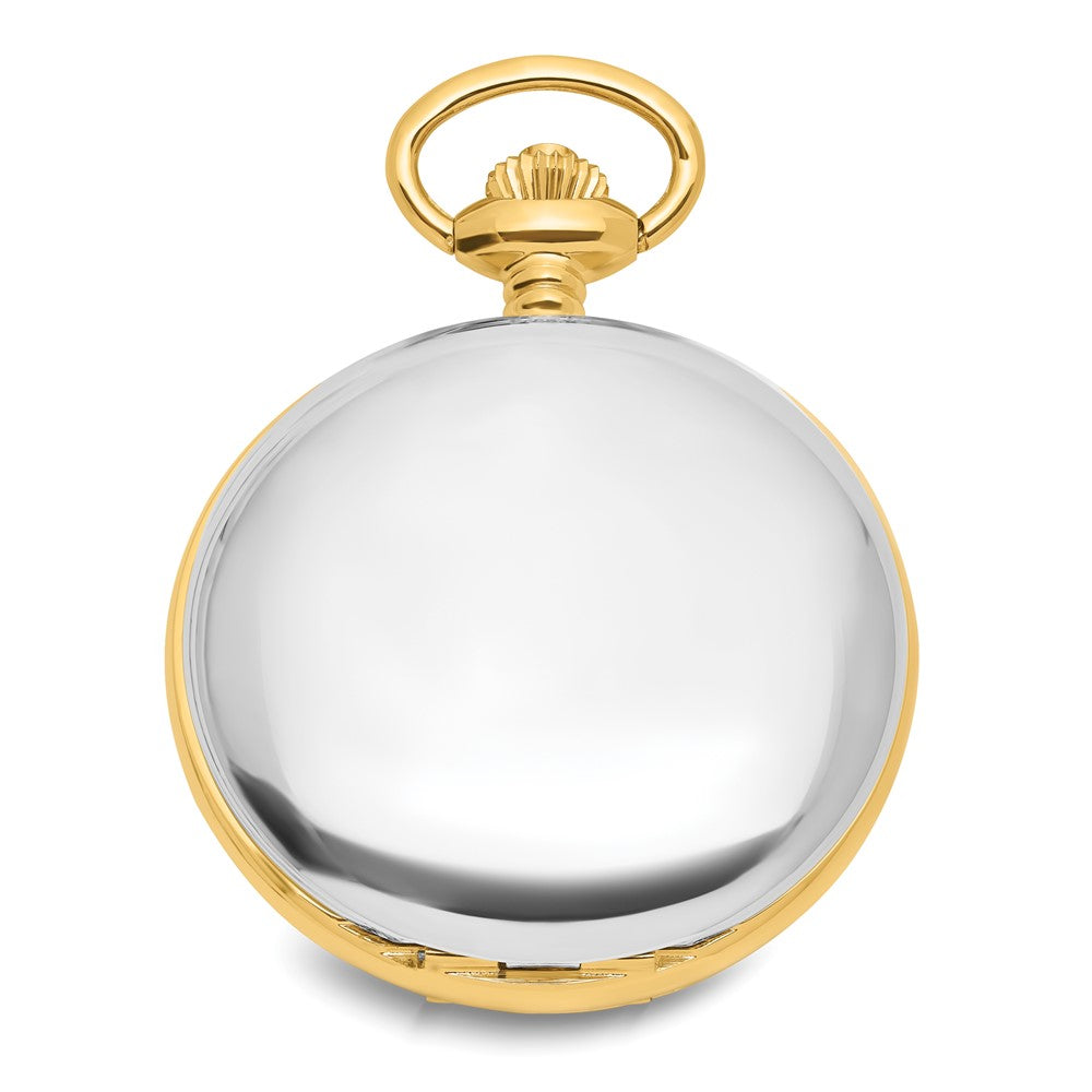Alternate view of the Swingtime Two-tone Brass Mechanical Double Cover Pocket Watch by The Black Bow Jewelry Co.