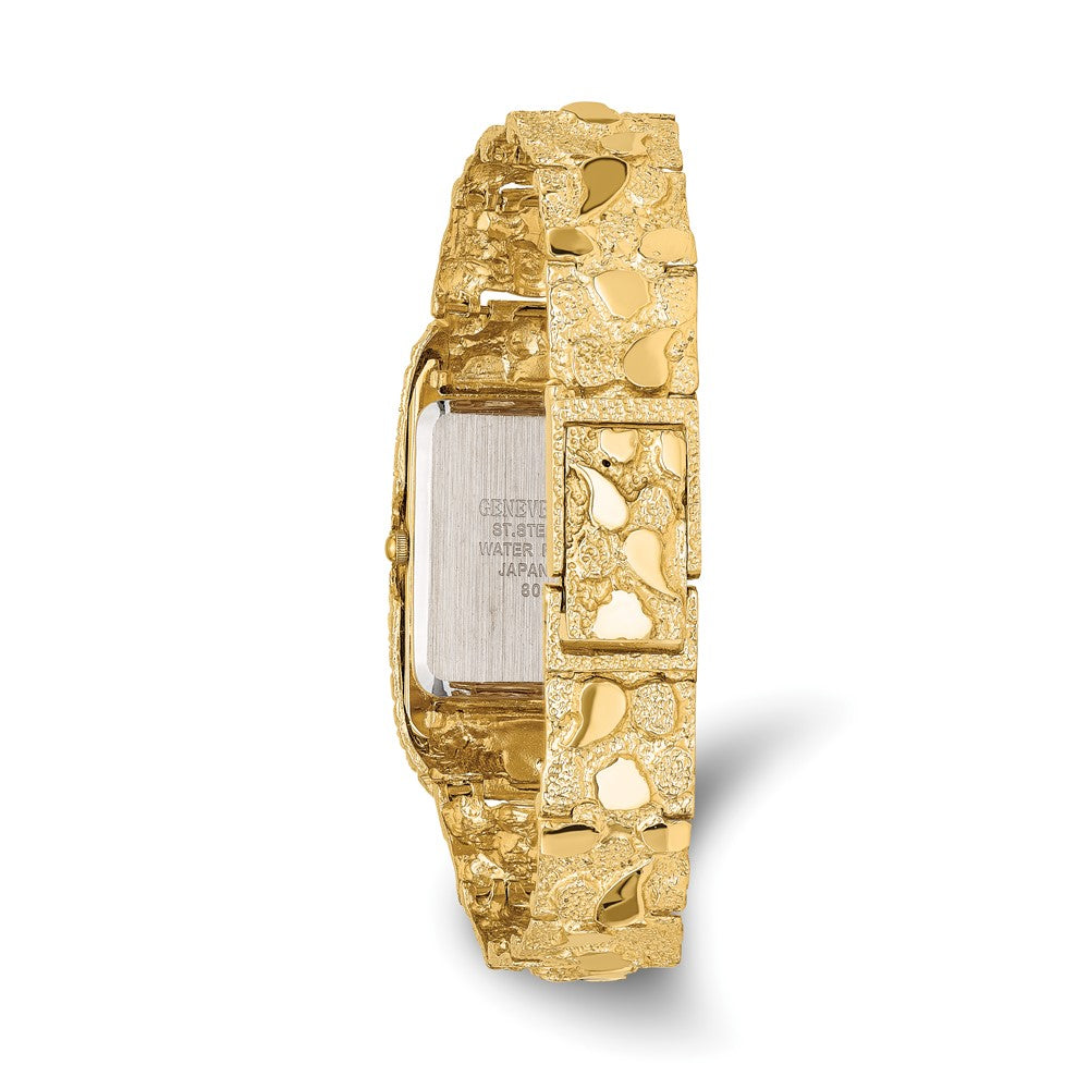 Alternate view of the 14k Yellow Gold Mens Mens Squared Champagne Solid Nugget Watch by The Black Bow Jewelry Co.