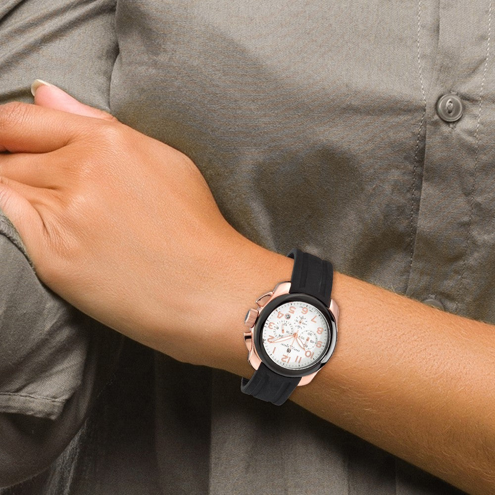 Alternate view of the Charles Hubert Mens Rose Gold-Plated Chronograph Watch by The Black Bow Jewelry Co.