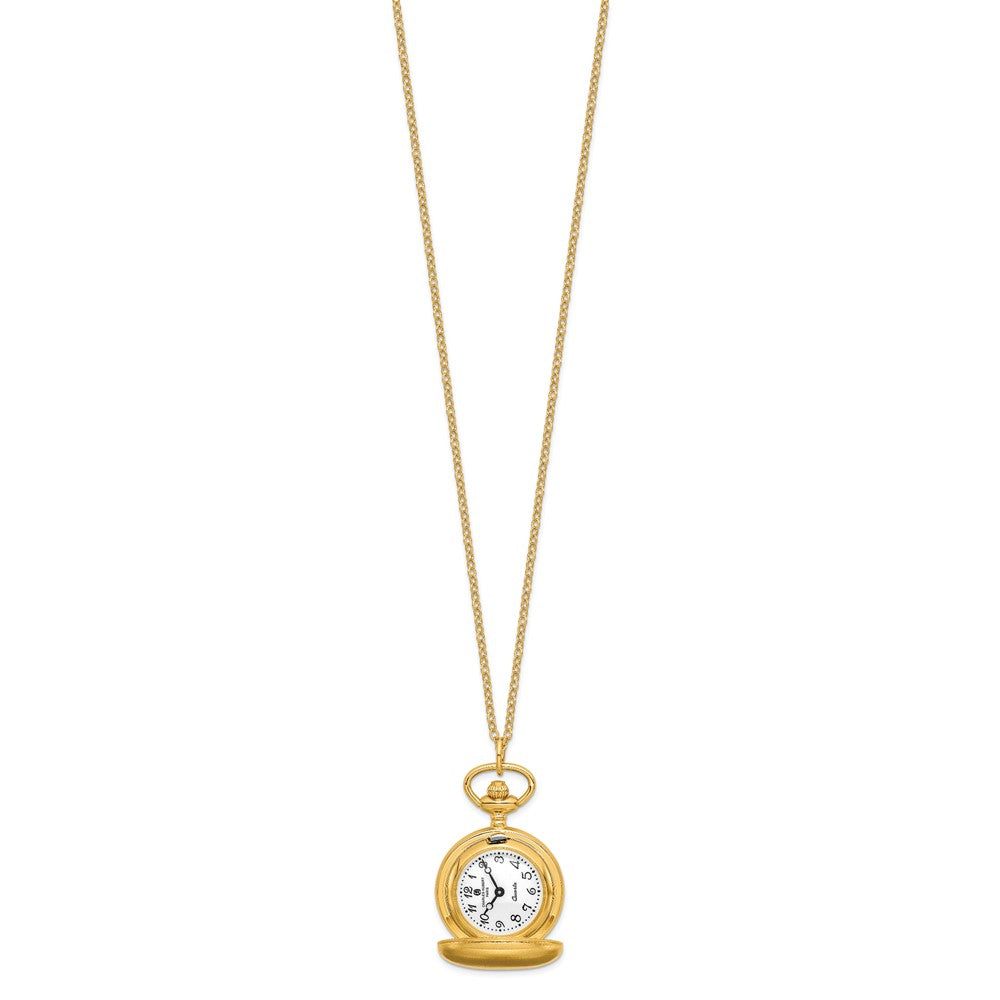 Alternate view of the Charles Hubert Ladies Gold-plated Brass Satin Pocket Watch Necklace by The Black Bow Jewelry Co.