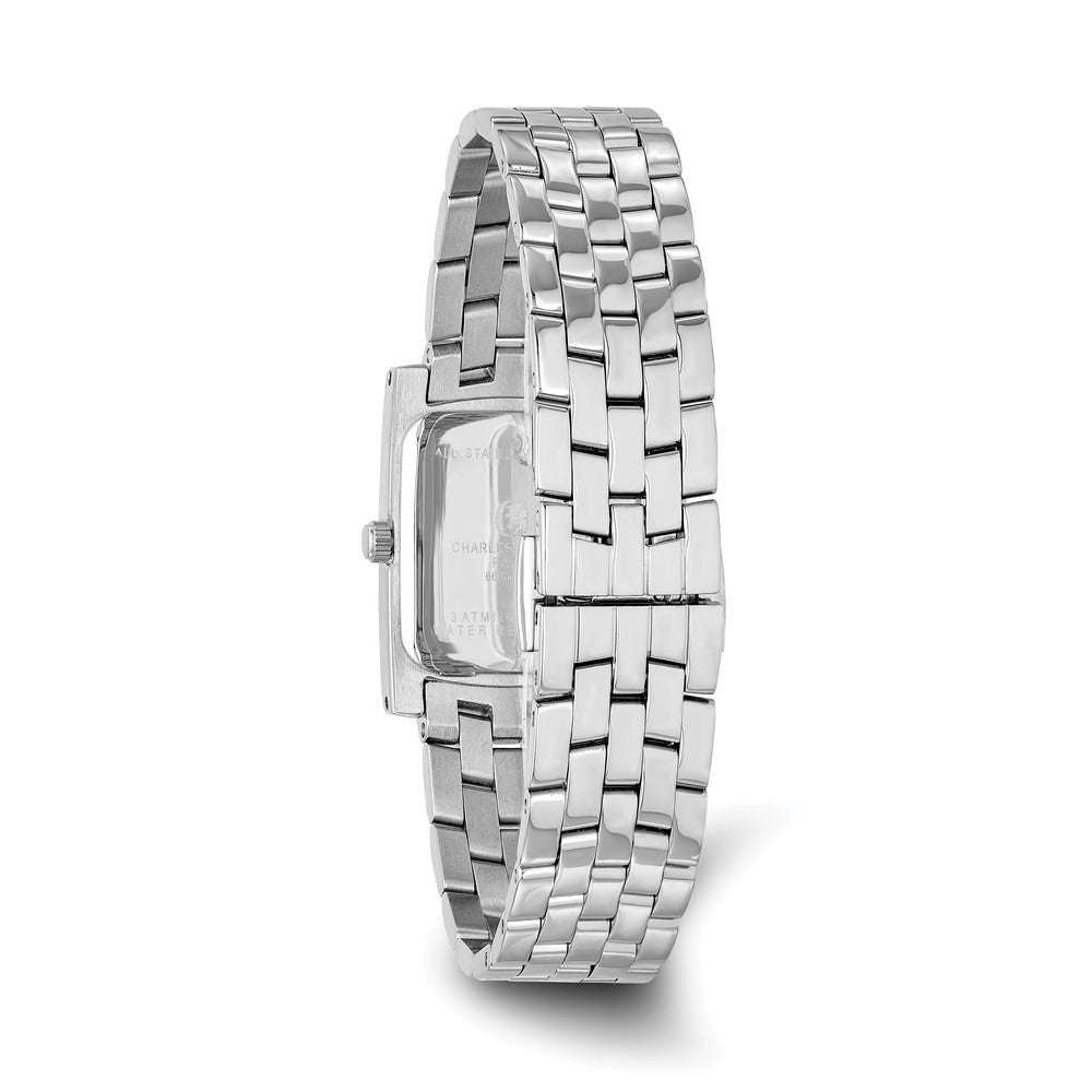 Alternate view of the Ladies Rectangular Crystal White Dial Watch by Charles Hubert by The Black Bow Jewelry Co.