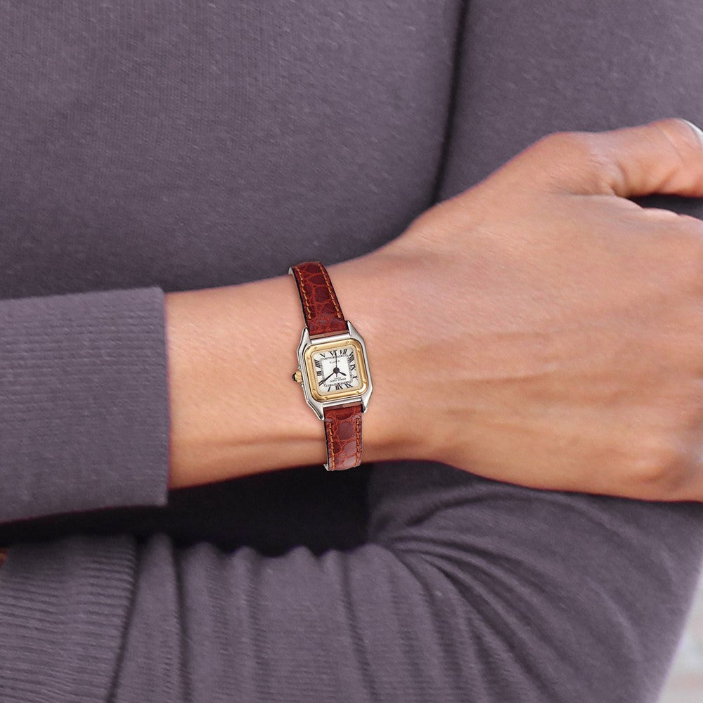 Alternate view of the Ladies Red Leather Band, Retro Watch by Charles Hubert by The Black Bow Jewelry Co.