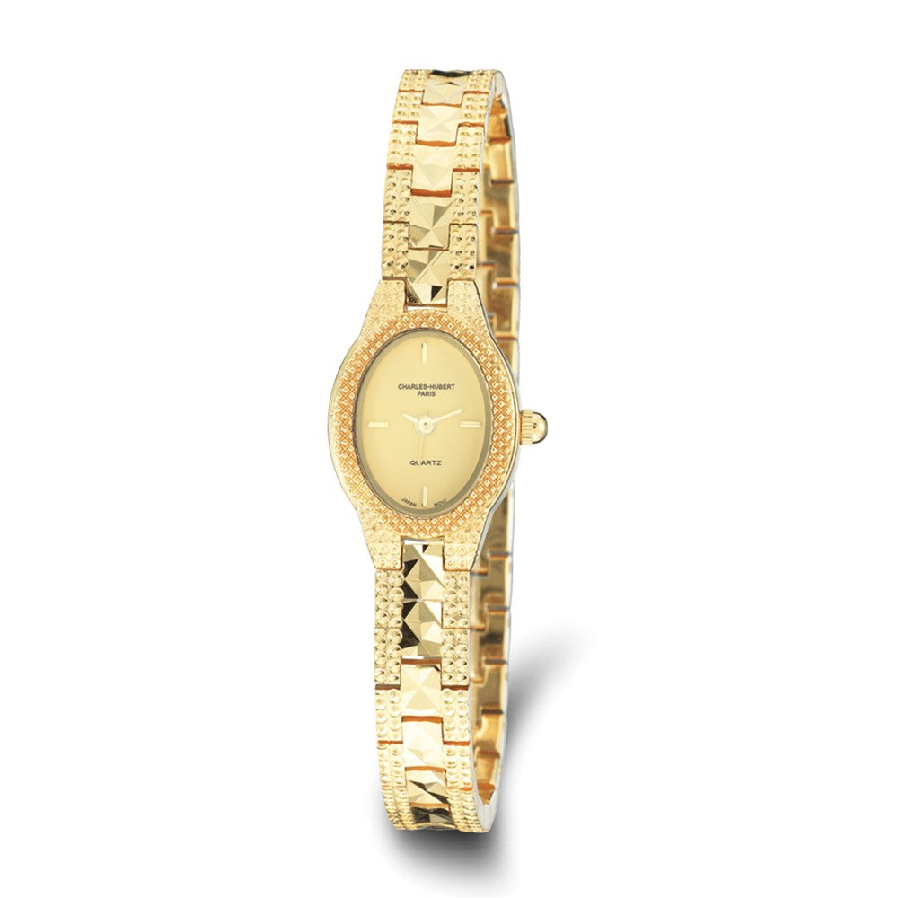 Charles Hubert Ladies Gold-plated Dress Watch, Item W8378 by The Black Bow Jewelry Co.
