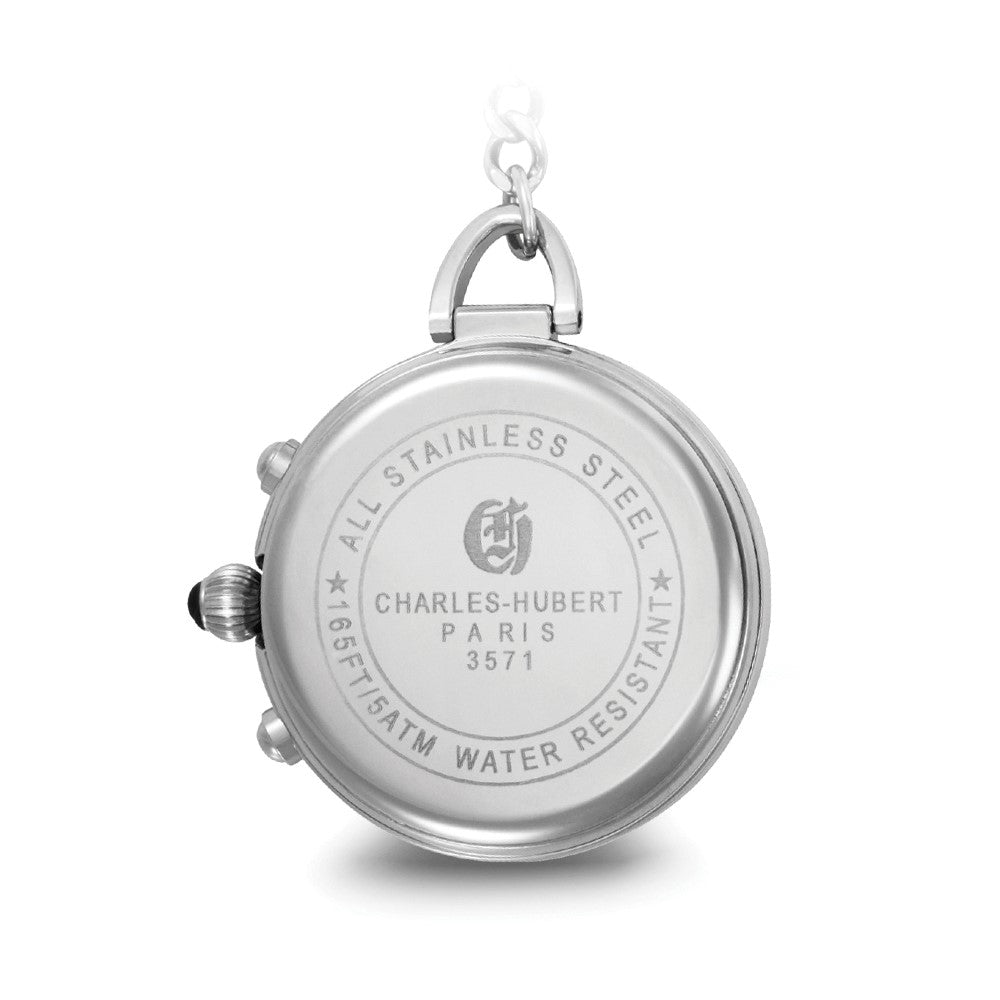 Alternate view of the Charles Hubert Solid Stainless Steel White Dial 42mm Pocket Watch by The Black Bow Jewelry Co.