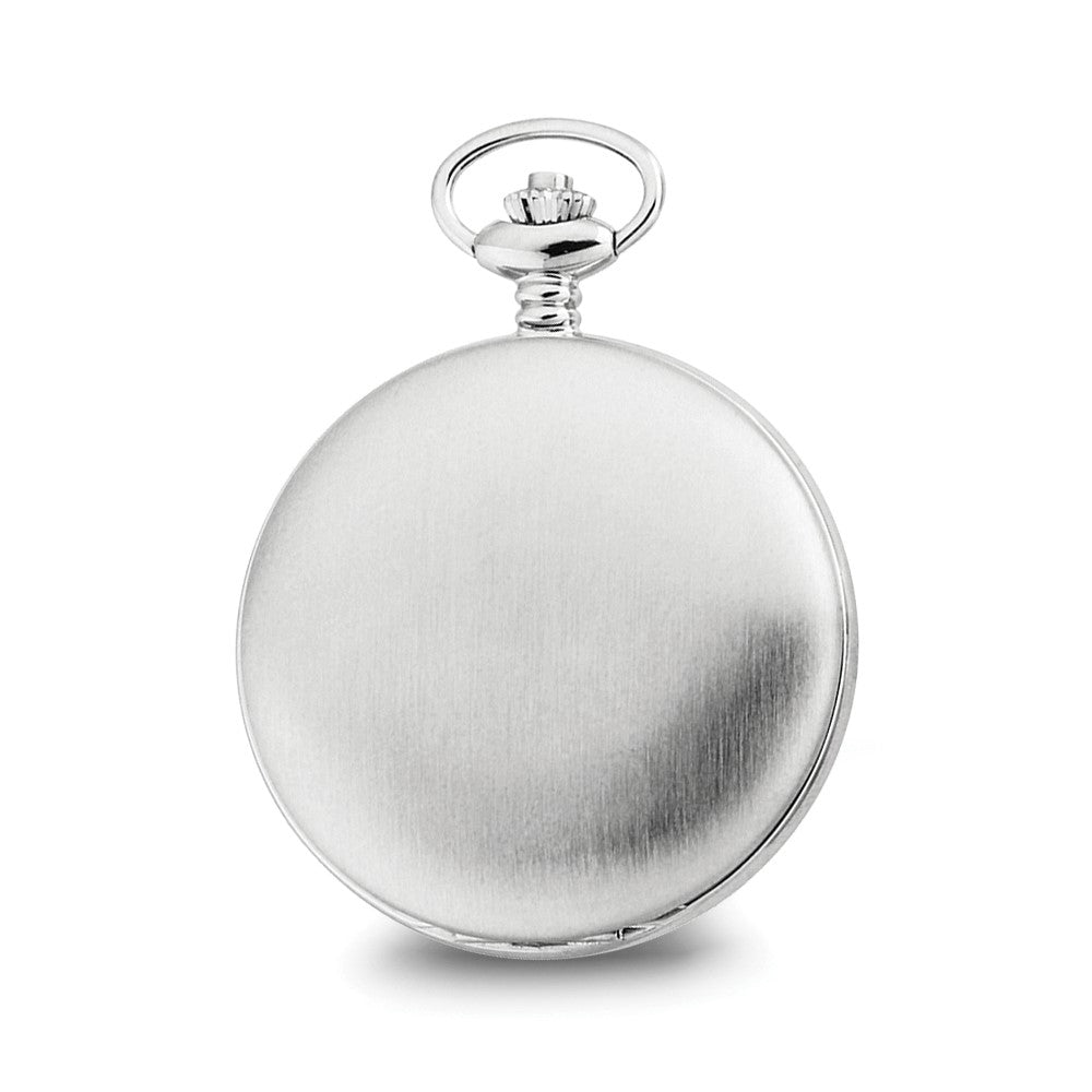 Alternate view of the Charles Hubert Stainless Steel Double Cover Satin Pocket Watch by The Black Bow Jewelry Co.