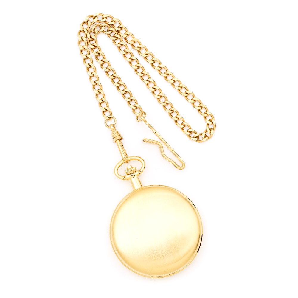 Alternate view of the Charles Hubert Satin Gold Finish Brass Pocket Watch by The Black Bow Jewelry Co.