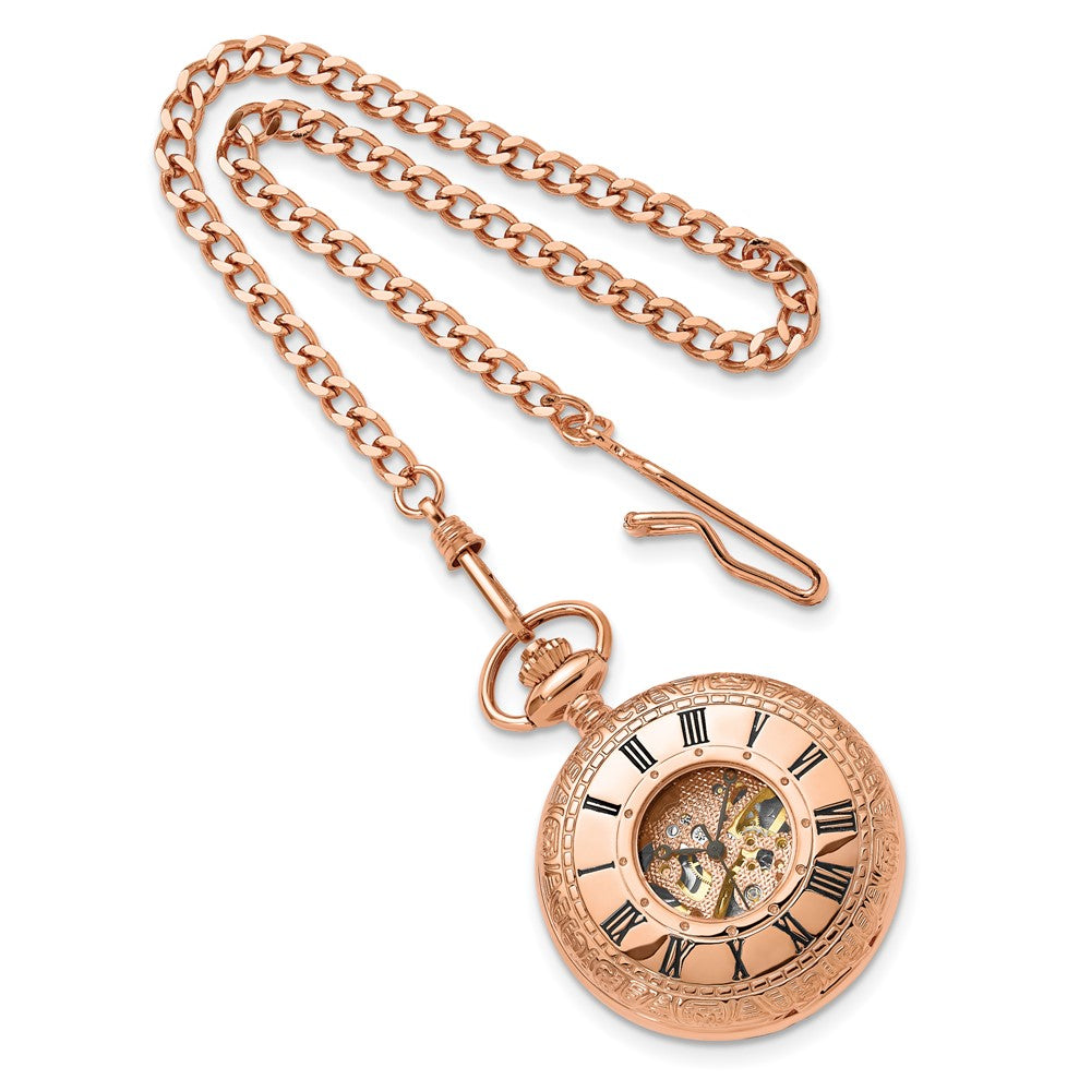 Alternate view of the Charles Hubert Rose Gold Finish Brass Window Cover Pocket Watch by The Black Bow Jewelry Co.