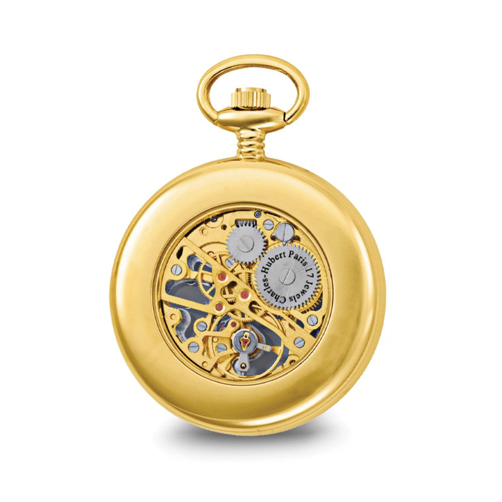Alternate view of the Charles Hubert Gold Finish Brass Open Face Pocket Watch by The Black Bow Jewelry Co.