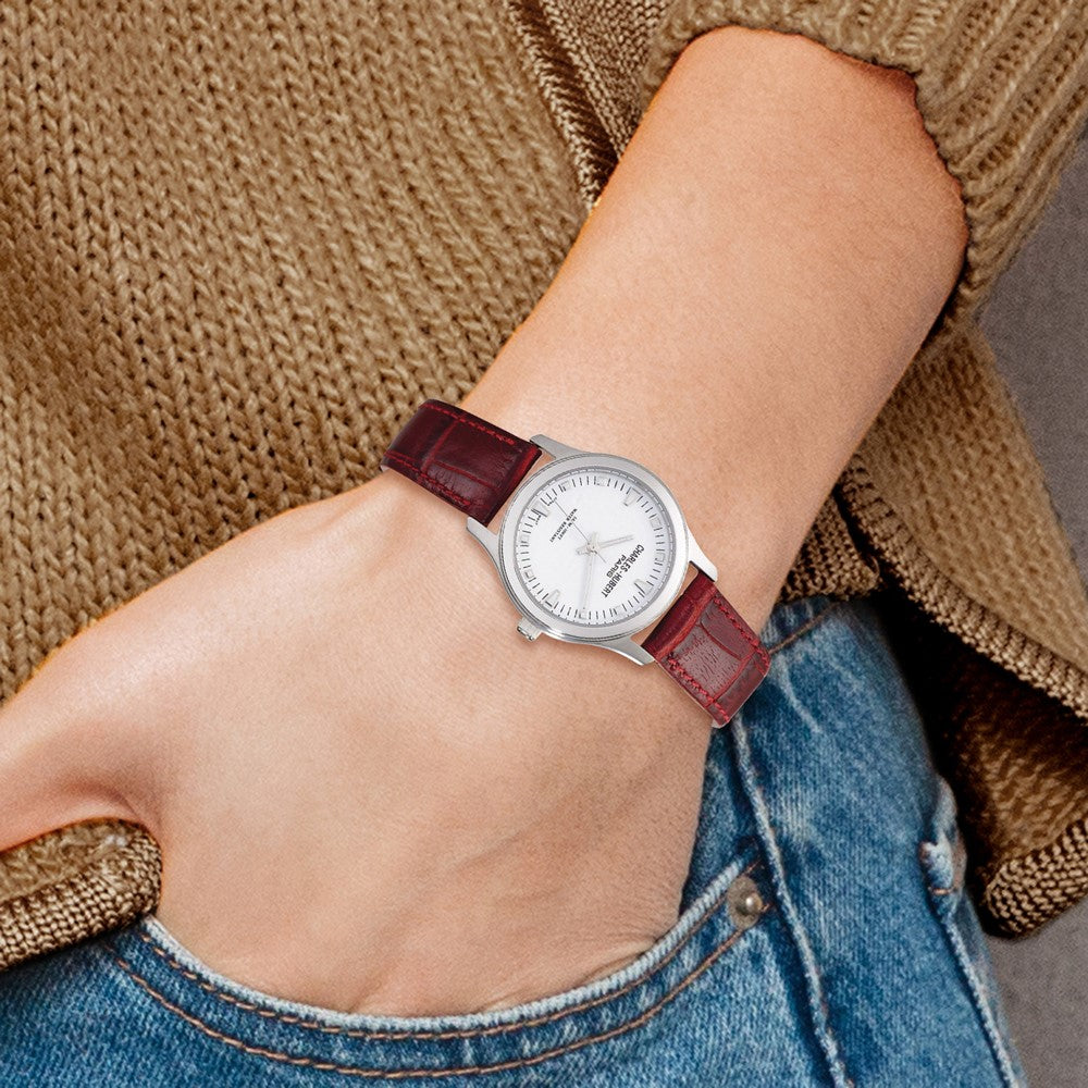 Alternate view of the Charles Hubert Ladies Brown Leather Band White Dial Watch by The Black Bow Jewelry Co.