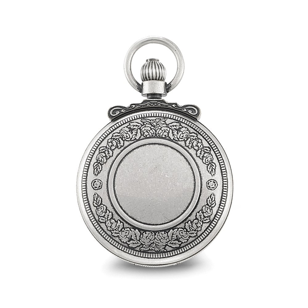 Alternate view of the Charles Hubert Antique Chrome Finish Steam Engine Pocket Watch by The Black Bow Jewelry Co.
