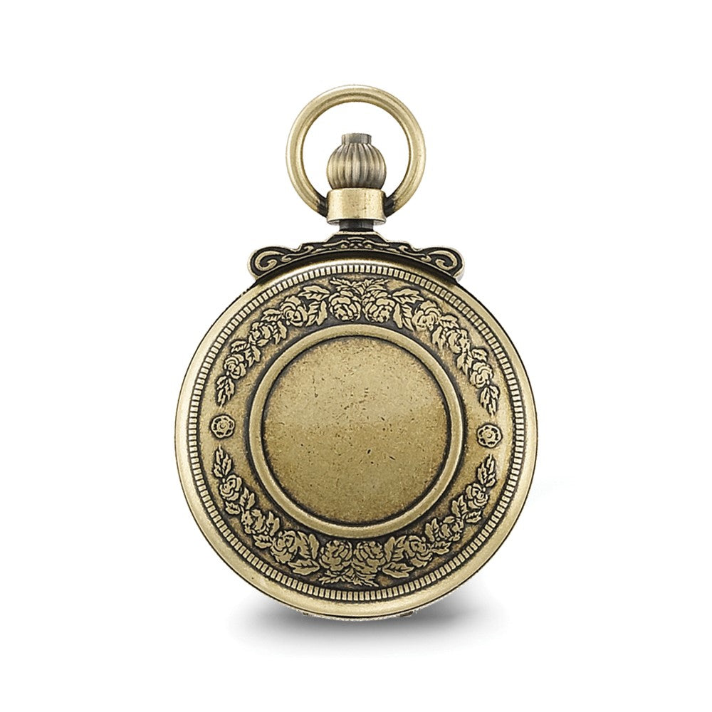 Alternate view of the Charles Hubert Antique Gold Finish Shield Pocket Watch by The Black Bow Jewelry Co.