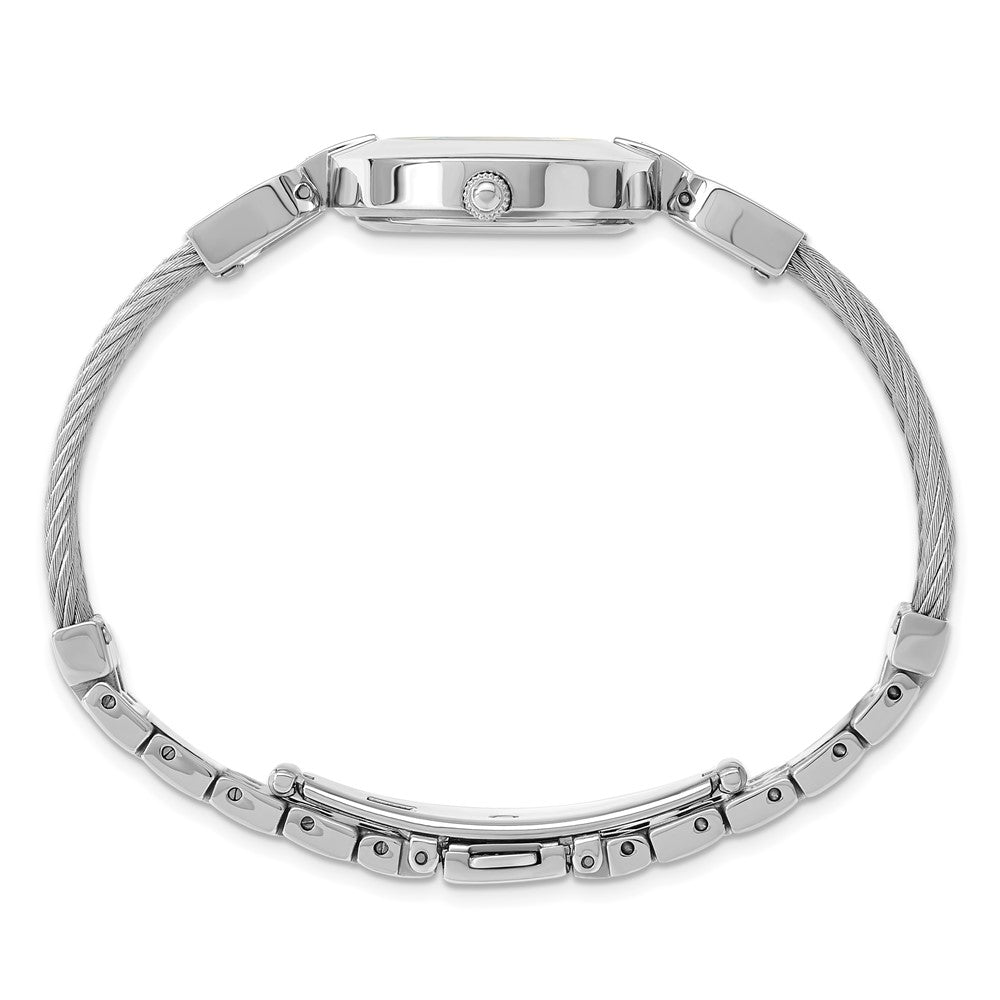 Alternate view of the Charles Hubert Ladies Stainless Steel Wire Bangle Silver Dial Watch by The Black Bow Jewelry Co.