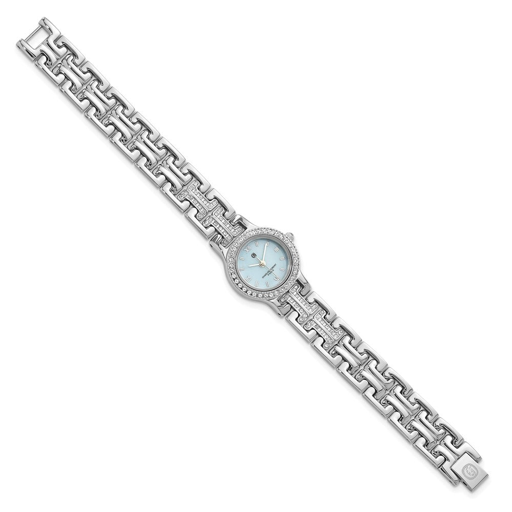 Alternate view of the Charles Hubert Ladies Blue MOP Dial with 4 Color Crystal Bezels Watch by The Black Bow Jewelry Co.