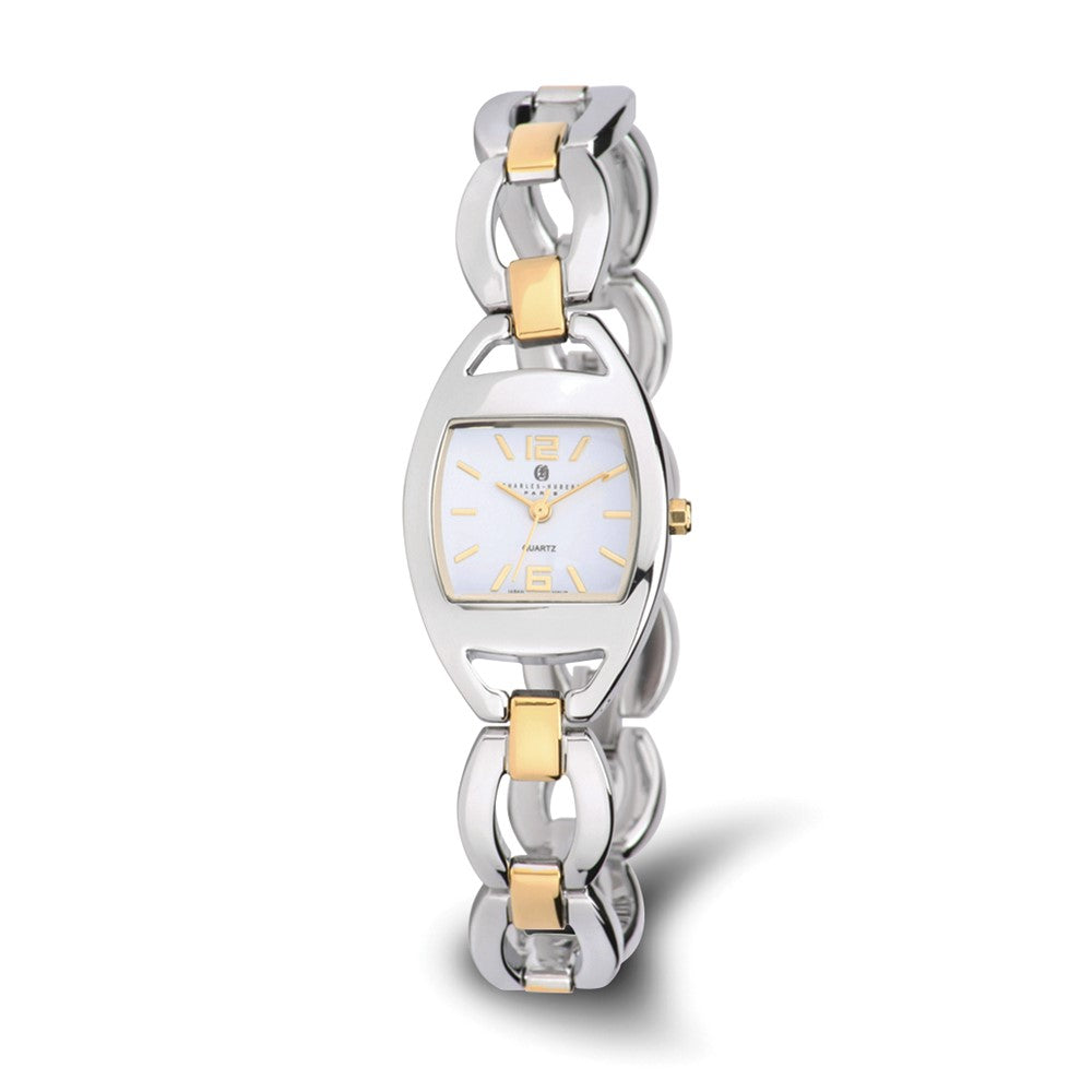 Charles Hubert Ladies Two-Tone White Dial Quartz Watch, Item W8582 by The Black Bow Jewelry Co.