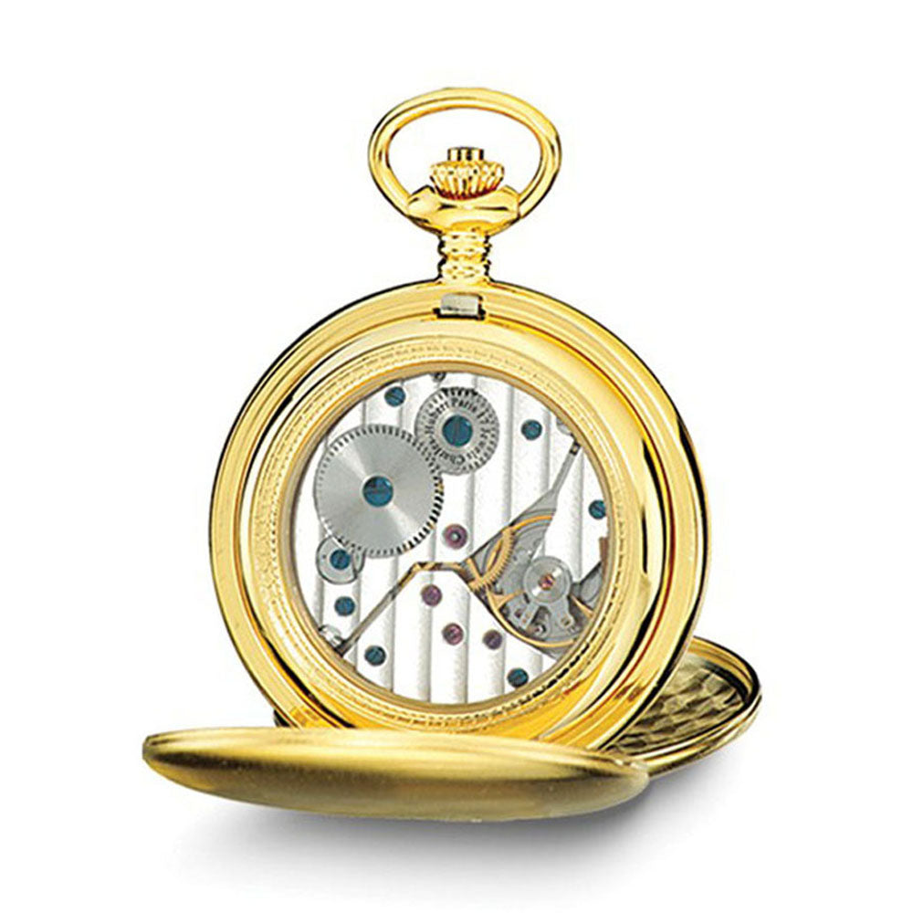 Alternate view of the Charles Hubert Gold Tone Stnlss Steel White Dial Polished Pocket Watch by The Black Bow Jewelry Co.