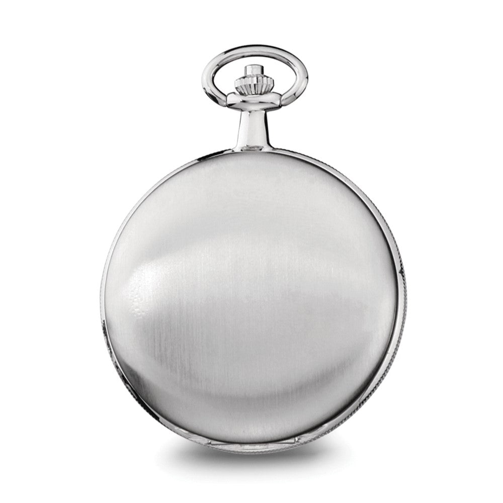Alternate view of the Charles Hubert Satin Chrome Finish White Dial Pocket Watch 50mm by The Black Bow Jewelry Co.