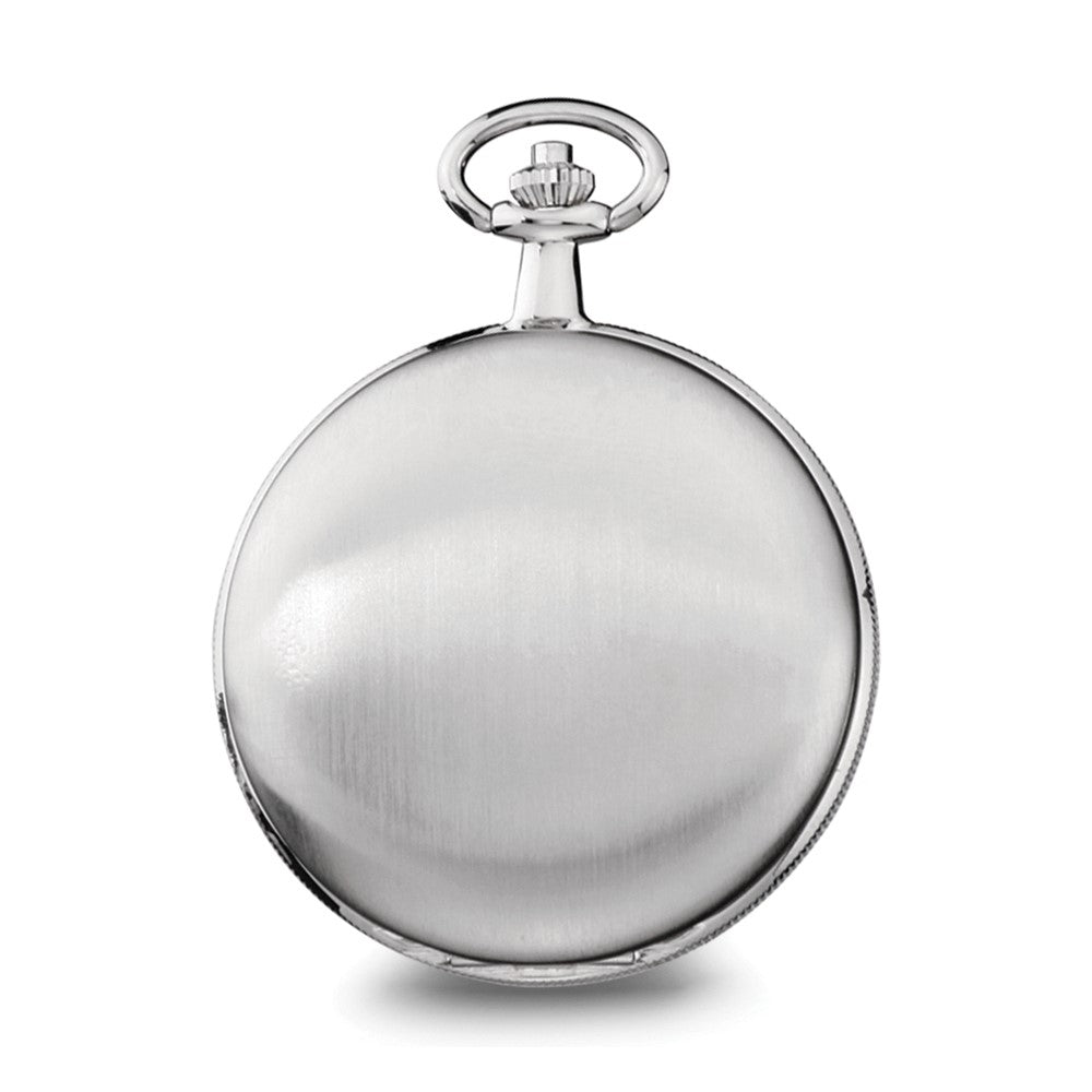 Alternate view of the Charles Hubert Satin Chrome Finish White Dial Pocket Watch 50mm by The Black Bow Jewelry Co.